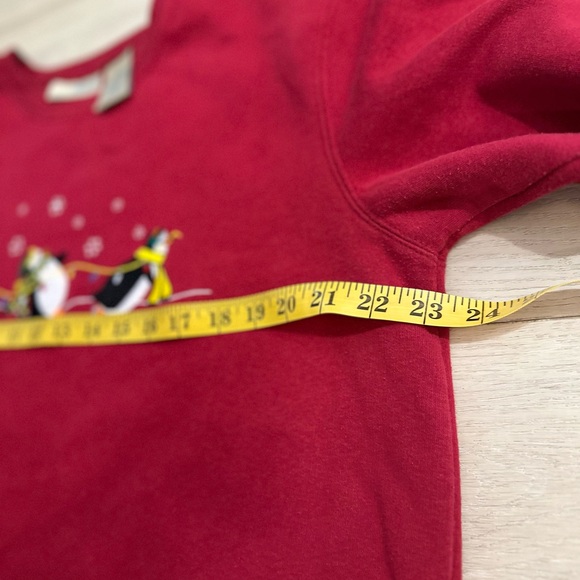 Vintage Penmans Christmas 🎄 Penguin Print Red‎ Sweater y2k holiday Large - Picture 6 of 8